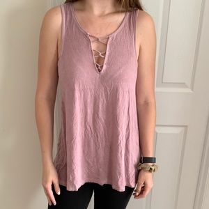 American Eagle Soft & Sexy Lace Front Tank Sz SM